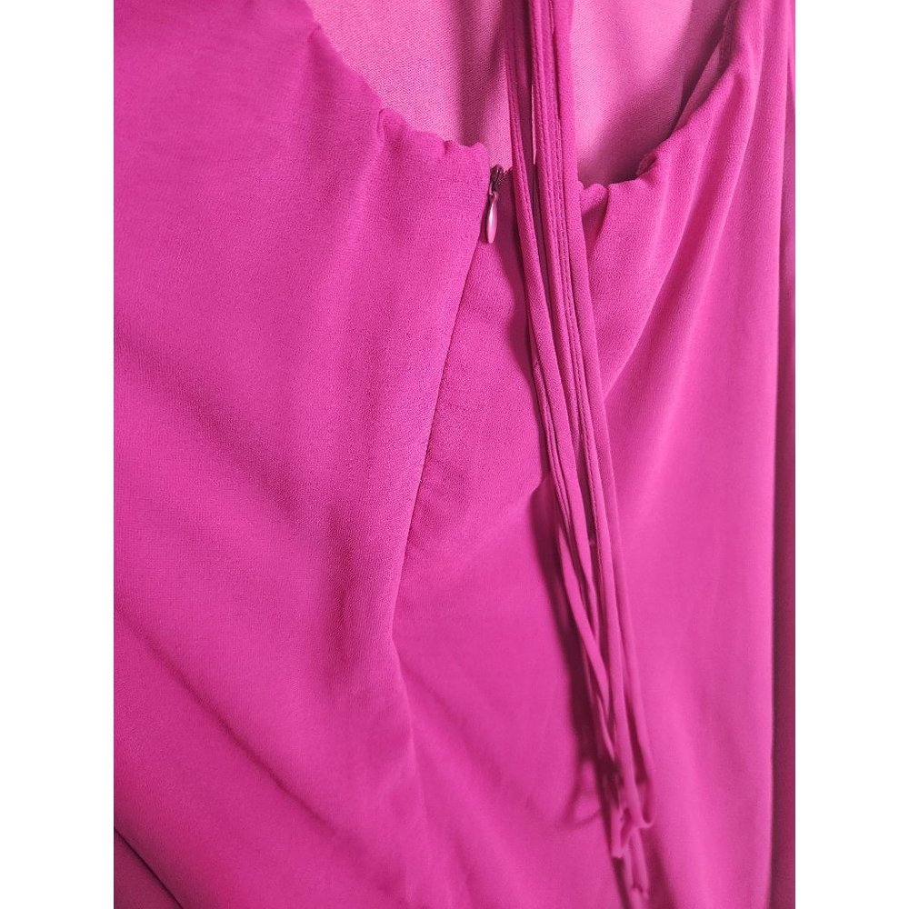 Lulus Women's Sz. S Strappy To Be Here Magenta Lace-Up Maxi Dress - Picture 8 of 10